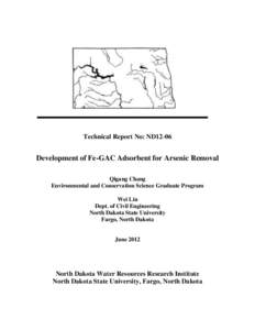 Technical Report No: ND12-06  Development of Fe-GAC Adsorbent for Arsenic Removal Qigang Chang Environmental and Conservation Science Graduate Program Wei Lin