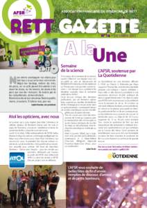 Association Francaise du Syndrome de Rett Association Française du Syndrome de Rett N°16 - décembreSemaine