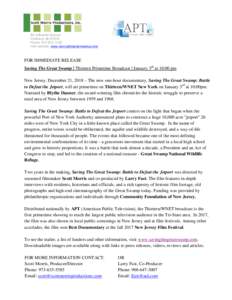 Microsoft Word - Saving The Great Swamp - Thirteen Broadcast - Press Releasedocx