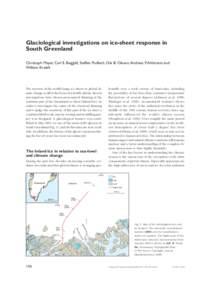 GSB191-Indhold:34 Side 150  Glaciological investigations on ice-sheet response in South Greenland Christoph Mayer, Carl E. Bøggild, Steffen Podlech, Ole B. Olesen,Andreas P.Ahlstrøm and William Krabill