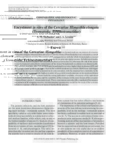 Journal of Evolutionary Biochemistry and Physiology, Vol. 41, No. 4, 2005, pp. 428—436. Translated from Zhurnal Evolyutsionnoi Biokhimii i Fiziologii, Vol. 41, No. 4, 2005, pp. 343—349. Original Russian Text Copyrigh