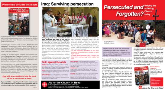 Please help circulate this report  Iraq: Surviving persecution Persecuted and Forgotten?
