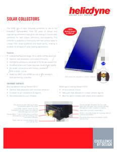 TM  SOLAR COLLECTORS The GOBI line of solar flat-plate collectors is one of the industry’s highest-rated. Over 30 years of design and engineering refinement have gone into making it a world-class