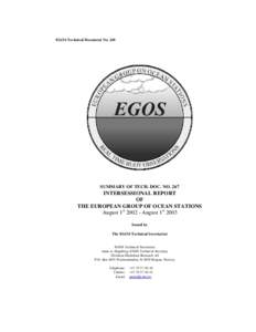 EGOS Technical Document NoSUMMARY OF TECH. DOC. NO. 267 INTERSESSIONAL REPORT OF