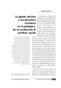Renée de la Torre◆  La Iglesia católica y los derechos humanos en Guadalajara: