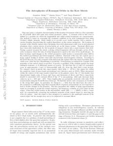 The Astrophysics of Resonant Orbits in the Kerr Metric Jeandrew Brink,1, 2 Marisa Geyer,3, 4 and Tanja Hinderer5 arXiv:1501.07728v1 [gr-qc] 30 Jan