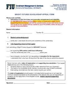 Microsoft Word - BRIGHT FUTURES SCH APPEAL FORM