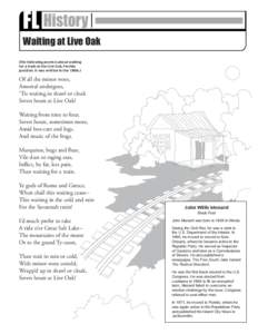 FL History  Early 1800s Waiting at Live Oak (The following poem is about waiting