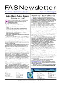 FAS Newsletter Federation of Astronomical Societies Jodrell Bank Future Secure  M