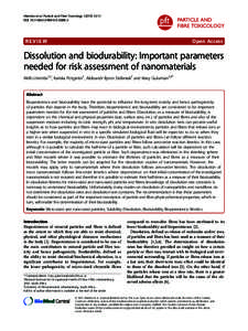 Dissolution and biodurability: Important parameters needed for risk assessment of nanomaterials