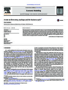 Economic Modelling[removed]–535  Contents lists available at ScienceDirect Economic Modelling journal homepage: www.elsevier.com/locate/ecmod