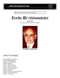 World War Two Historical Revision, Online Books....  Ecrits Révisionnistestranslated from the French by S.Mundi
