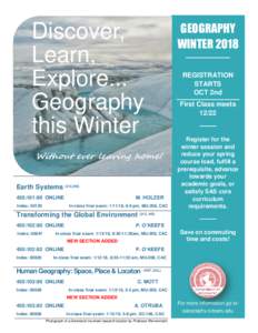 Discover, Learn, Explore... Geography this Winter Without ever leaving home!