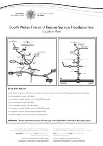 South Wales Fire and Rescue Service Headquarters Location Plan to Rhondda Valley