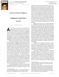 The Intelligencer  Journal of U.S. Intelligence Studies Volume 20 • Number 3 •  $15.00 single copy price