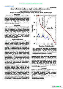 Photon Factory Activity Report 2002 #20 Part BSurface and Interface 14A/2001G045  X-ray reflectivity studies on single-crystal molybdenum mirror