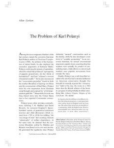 The Problem of Karl Polanyi by Allan Carlson  Allan Carlson