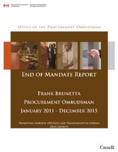 End of mandate report: Frank Brunetta – January 2011-DecemberReports and Publications - Office of the Procurement Ombudsman