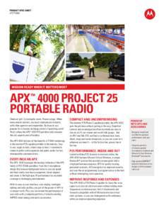 APX™ 4000 PROJECT 25 PORTABLE RADIO specification sheet