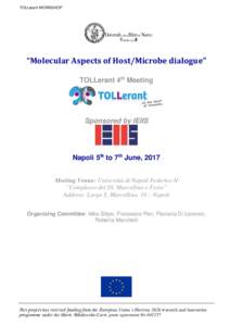 TOLLerant WORKSHOP  “Molecular Aspects of Host/Microbe dialogue” TOLLerant 4th Meeting  Sponsored by IEIIS