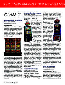 O  HOT NEW GAMES CLASS III Ainsworth Game Technology