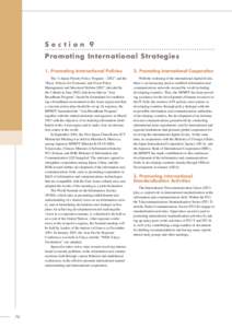 Section 9 Promoting International StrategiesPromoting International Policies