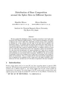 Distribution of Base Composition around the Splice Sites in Dierent Species Masahiko Mizuno Minoru Kanehisa