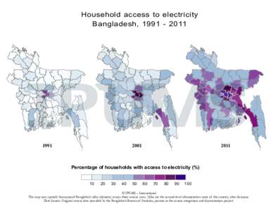 Household access to electricity Bangladesh,   2001