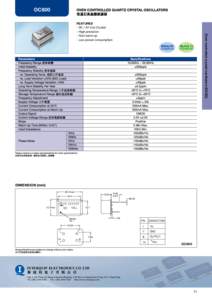 OC800  REACH Compliant  Oven controlled crystal oscillators (OCXO)