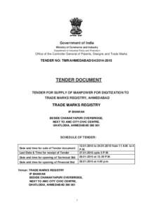 Government of India Ministry of Commerce and Industry Department of Industrial Policy and Promotion Office of the Controller General of Patents, Designs and Trade Marks