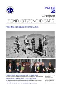 PRESS EN PRESS RELEASE Basel, 26 August, 2015  CONFLICT ZONE ID CARD