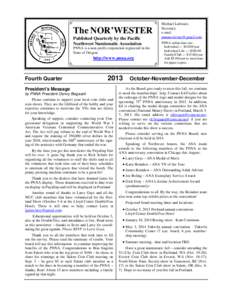 The NOR’WESTER Published Quarterly by the Pacific Northwest Numismatic Association