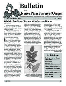 Bulletin of the  Native Plant Society of Oregon