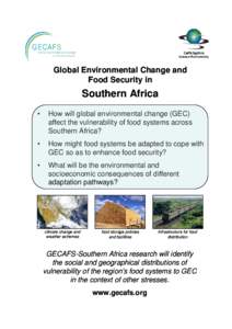 Global Environmental Change and Food Security in Southern Africa •