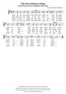 The Free Software Song Sadi moma bela loza (Bulgarian folk song)   87 
