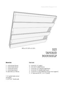  	
  	
  	
  	
  	
  	
  	
    	
   Materials: 1	
  –	
  1x5x10	
  pine	
  board	
   1	
  –	
  1x4x10	
  pine	
  board	
  