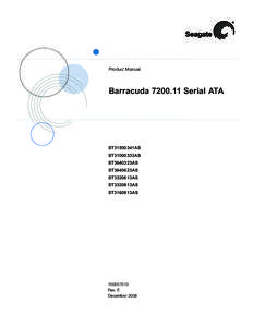 Product Manual  BarracudaSerial ATA ST31500341AS ST31000333AS