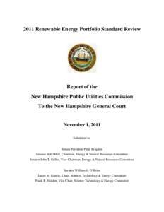 2011 Renewable Energy Portfolio Standard Review  Report of the New Hampshire Public Utilities Commission To the New Hampshire General Court