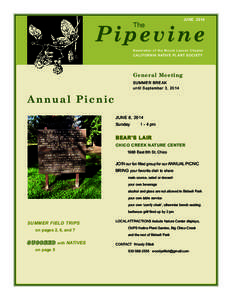 The  JUNE 2014 Pipevine Newsletter of the Mount Lassen Chapter