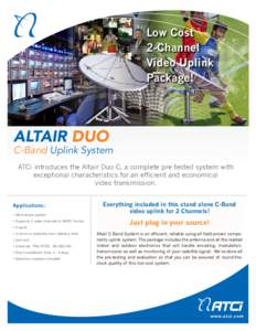 Low Cost 2-Channel Video Uplink Package!  ALTAIR DUO