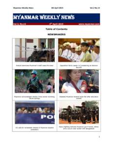 Myanmar Weekly News  4th April 2015 Vol.2 No.14