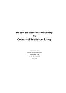 Microsoft Word - Standard Report on Methods and Quality- Country of Residence Survey 03March