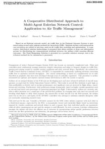 A Cooperative Distributed Approach to Multi-Agent Eulerian Network Control: Application to Air Traffic Management