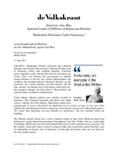 Microsoft Word - Volkskrant_Radicalism-Flourishes-Under-Democracy.doc