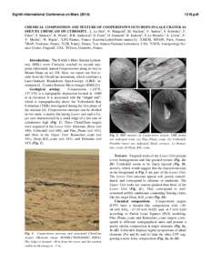 Eighth International Conference on Mars[removed]pdf CHEMICAL COMPOSITION AND TEXTURE OF COOPERSTOWN OUTCROPS IN GALE CRATER AS SEEN BY CHEMCAM ON CURIOSITY. L. Le Deit1, N. Mangold1, M. Nachon1, V. Sautter2, S. Schr