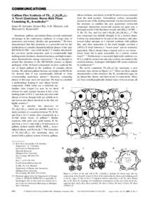 COMMUNICATIONS Gallium Flux Synthesis of Tb3ÀxC2Si8(B12)3 : A Novel Quaternary Boron-Rich Phase