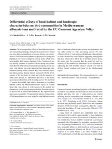 Eur J Wildl Res:135–143 DOIs10344y ORIGINAL PAPER  Differential effects of local habitat and landscape