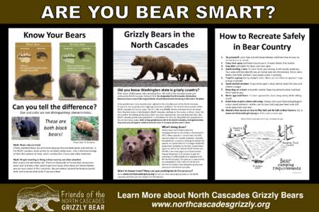 Know Your Bears  Grizzly Bears in the North Cascades  How to Recreate Safely