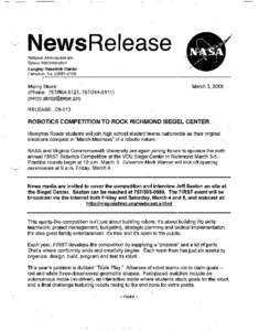 \~  NewsRelease National Aer()nautics and Space Administration Langley Research Center