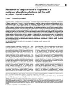 Resistance to caspase-8 and -9 fragments in a malignant pleural mesothelioma cell line with acquired cisplatin-resistance